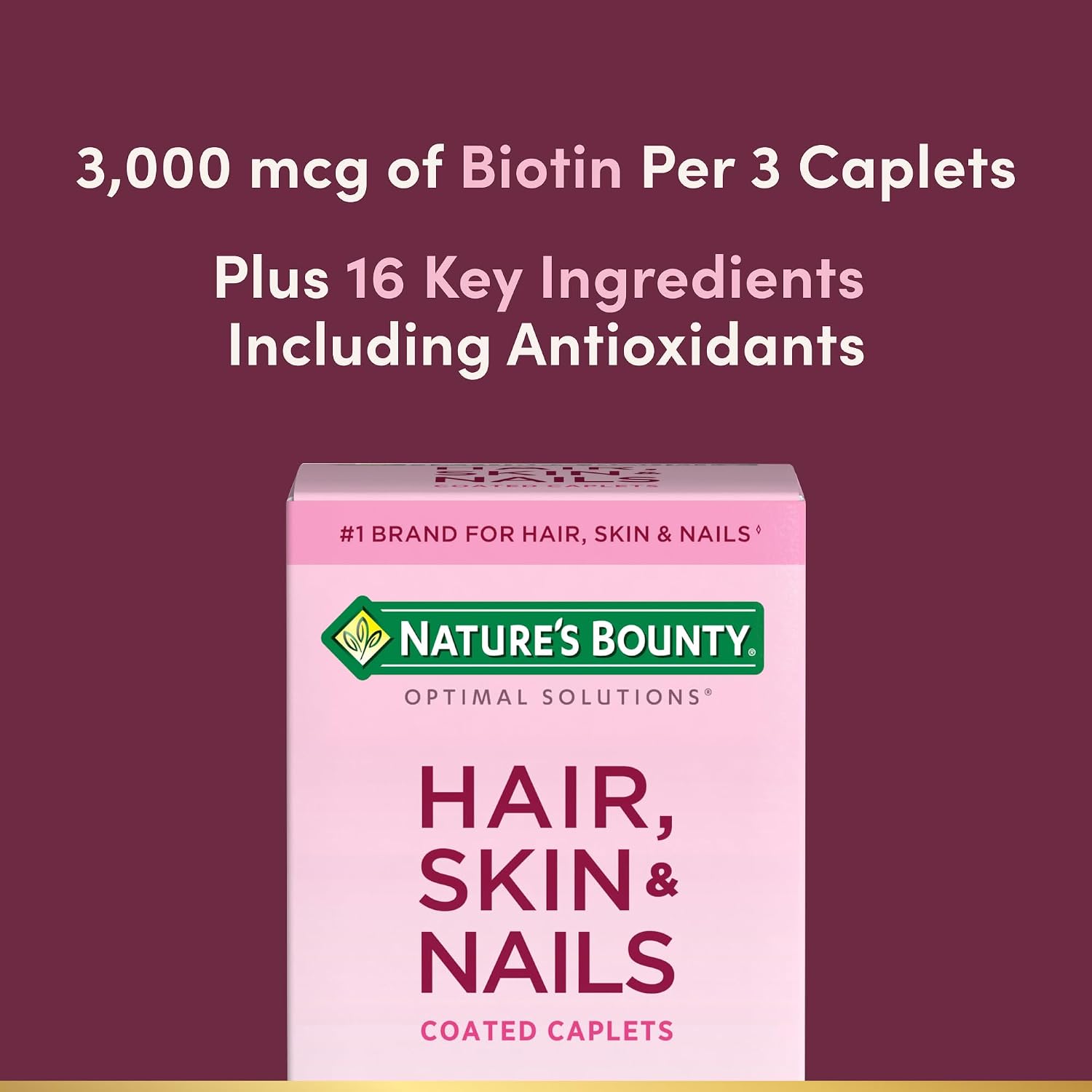 Nature's Bounty Hair, Skin & Nails Formula, with 3000 mcg Biotin, 60 Coated Tablets