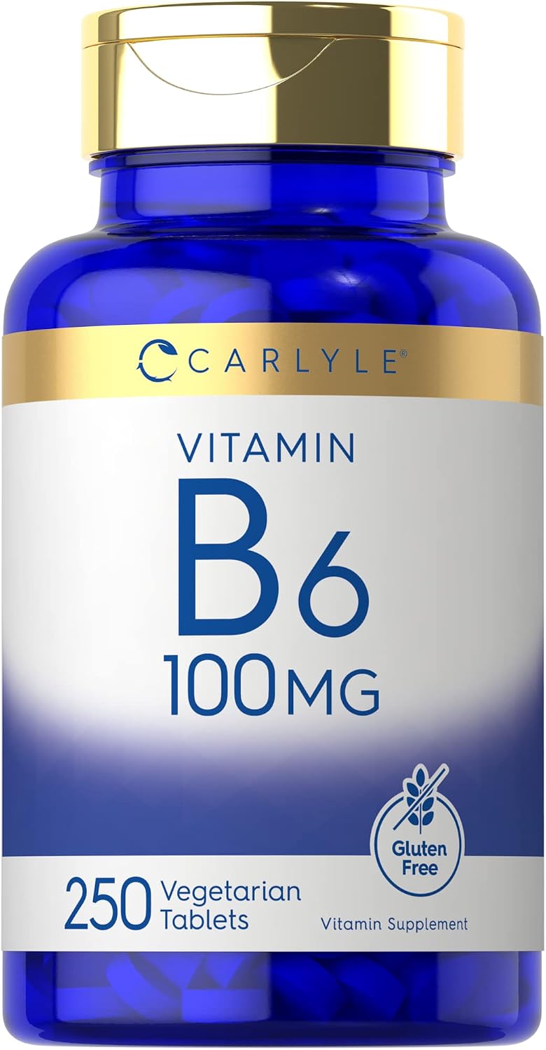 Carlyle Vitamina B6 100mg | 250 Comprimidos | Piridoxina Clorhidrato | Vegetariano, Sin Gluten, No GMO