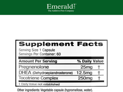 Emerald Labs Pregnenolona 50mg con DHEA 25mg - 60 Cápsulas – Image 2