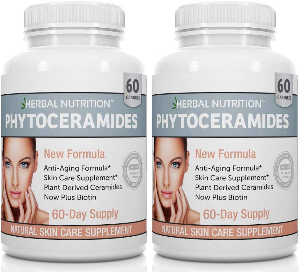 Herbal Nutrition Phytoceramides de Arroz con Biotina y Vitaminas A, C, D y E - 240 Cápsulas