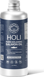 HOLI Aceite de Salmón para Perros y Gatos | Aceite de Pescado Islandés | Omega 3 EPA + DHA Apoya la Movilidad Articular, Salud Inmunológica y Cardíaca | Líquido