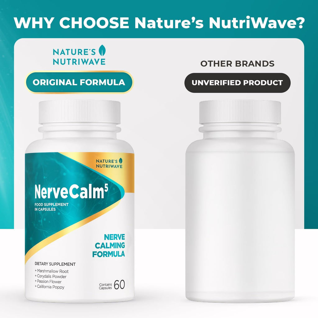 NerveCalm – Cápsulas de Pasiflora y Nopal – 30 Cápsulas – Complemento Alimenticio Vegano