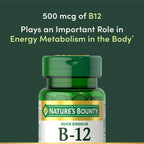 Nature's Bounty Vitamina B-12 500 mcg - 300 comprimidos (3 botes de 100)
