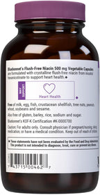 Bluebonnet Nutrition – Niacin No-Flush 500mg, Cardiovascular Support, 60 Vegetable Capsules