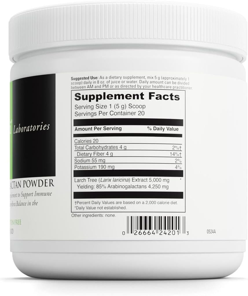 DAVINCI Labs Arabinogalactan en Polvo - Prebiótico de Fibra Natural, 100 g