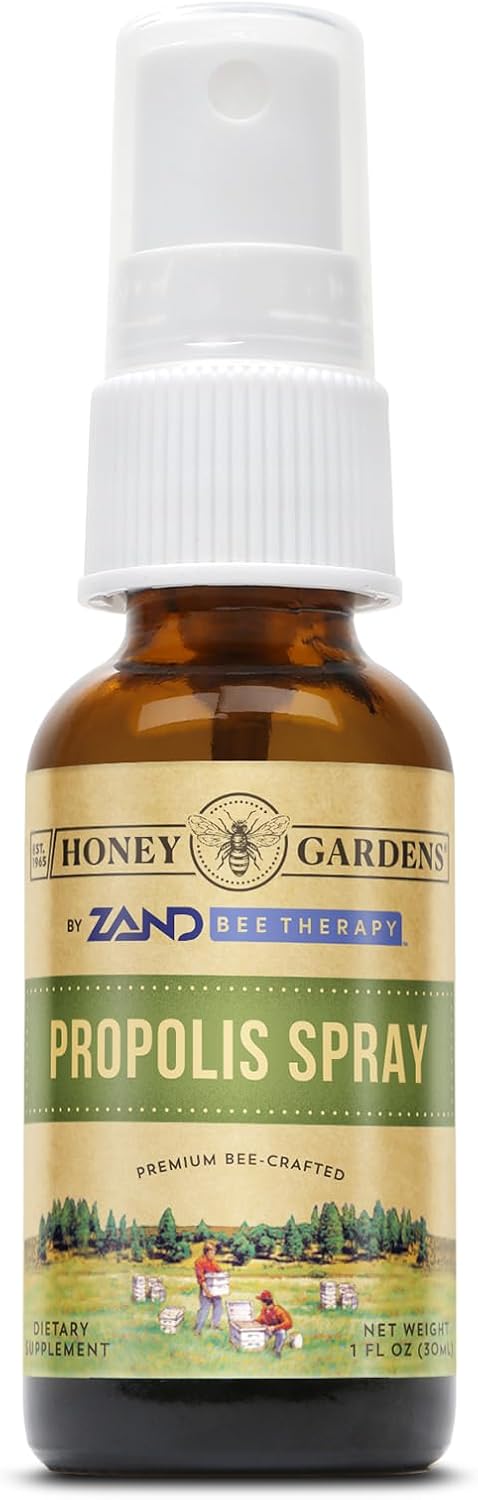 Honey Gardens Spray de Propóleo de Abeja con Miel Cruda de Apiterapia, Raíz de Regaliz y Usnea | 50 Dosis | 30 ml