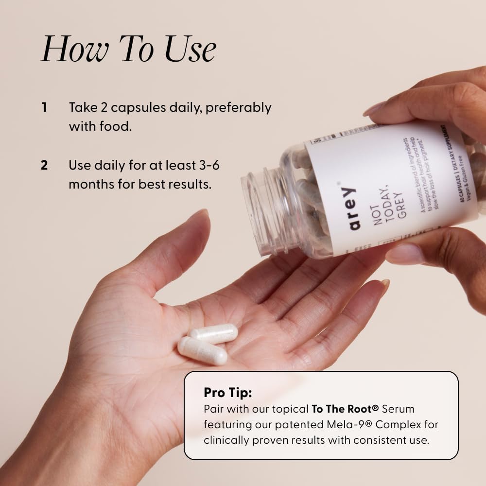 Arey Not Today, Grey Daily Hair Supplement - 1 Mes