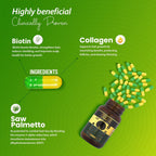 Rooted Strength Hair Growth Vitamins - Vitaminas con Biotina, Colágeno y Saw Palmetto