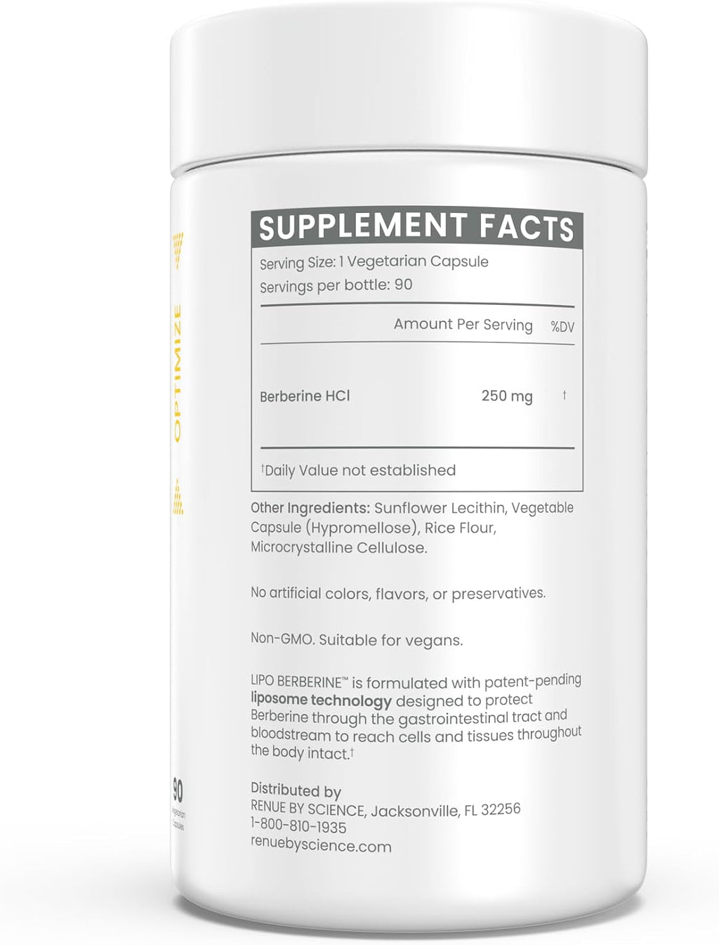 Renue By Science Berberina Liposomal 250 mg, 90 Cápsulas