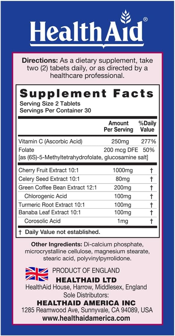 HealthAid Uriprinol® 60 Comprimidos – Depurativo Antioxidante de Ácido Úrico