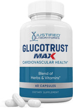 Justified Laboratories Glucotrust Max 1295mg Complemento Alimenticio, 60 Cápsulas