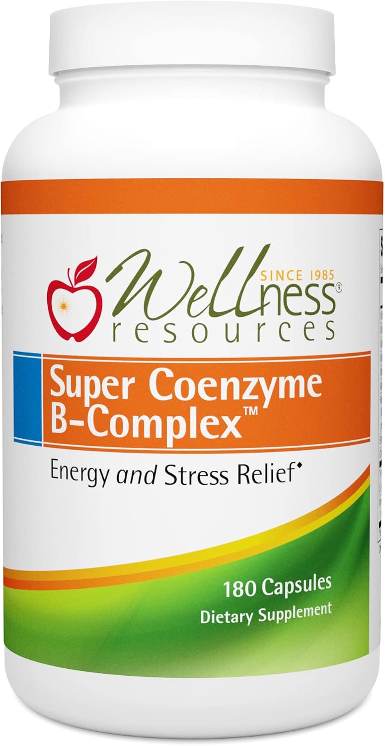 Wellness Resources Super Coenzyme B Complex - 180 Capsules - Methylated B Complex with Vitamin B12, Folate, Biotin, Riboflavin, Thiamin