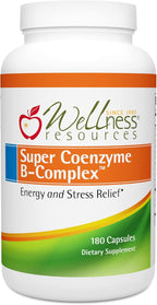 Wellness Resources Super Coenzyme B Complex - 180 Capsules - Methylated B Complex with Vitamin B12, Folate, Biotin, Riboflavin, Thiamin