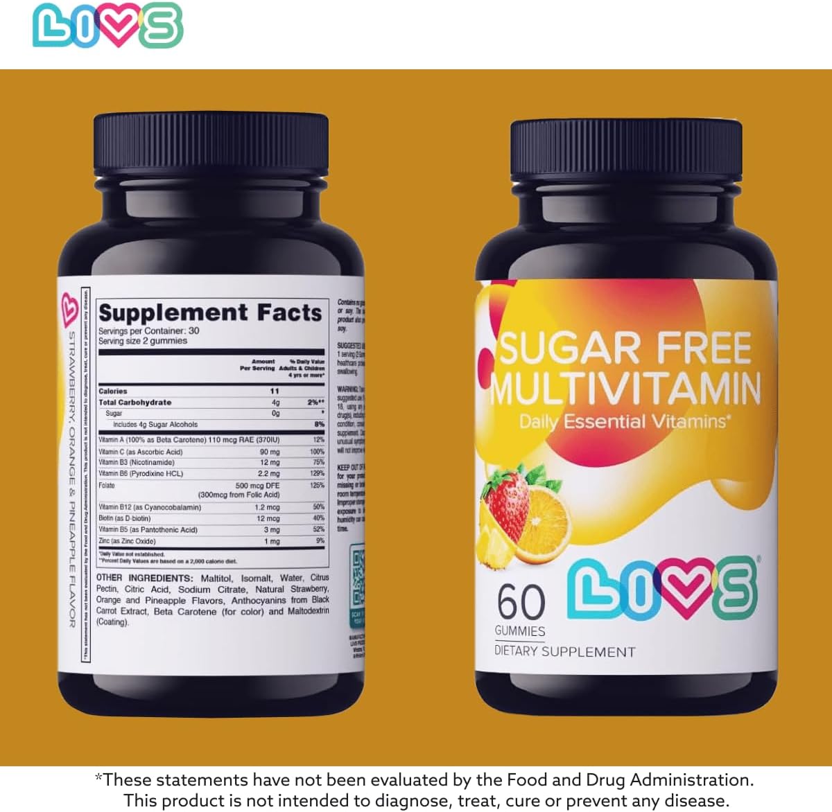 LIVS Multivitamínico en Gominolas sin Azúcar para Adultos y Niños – 60 Gomitas Veganas