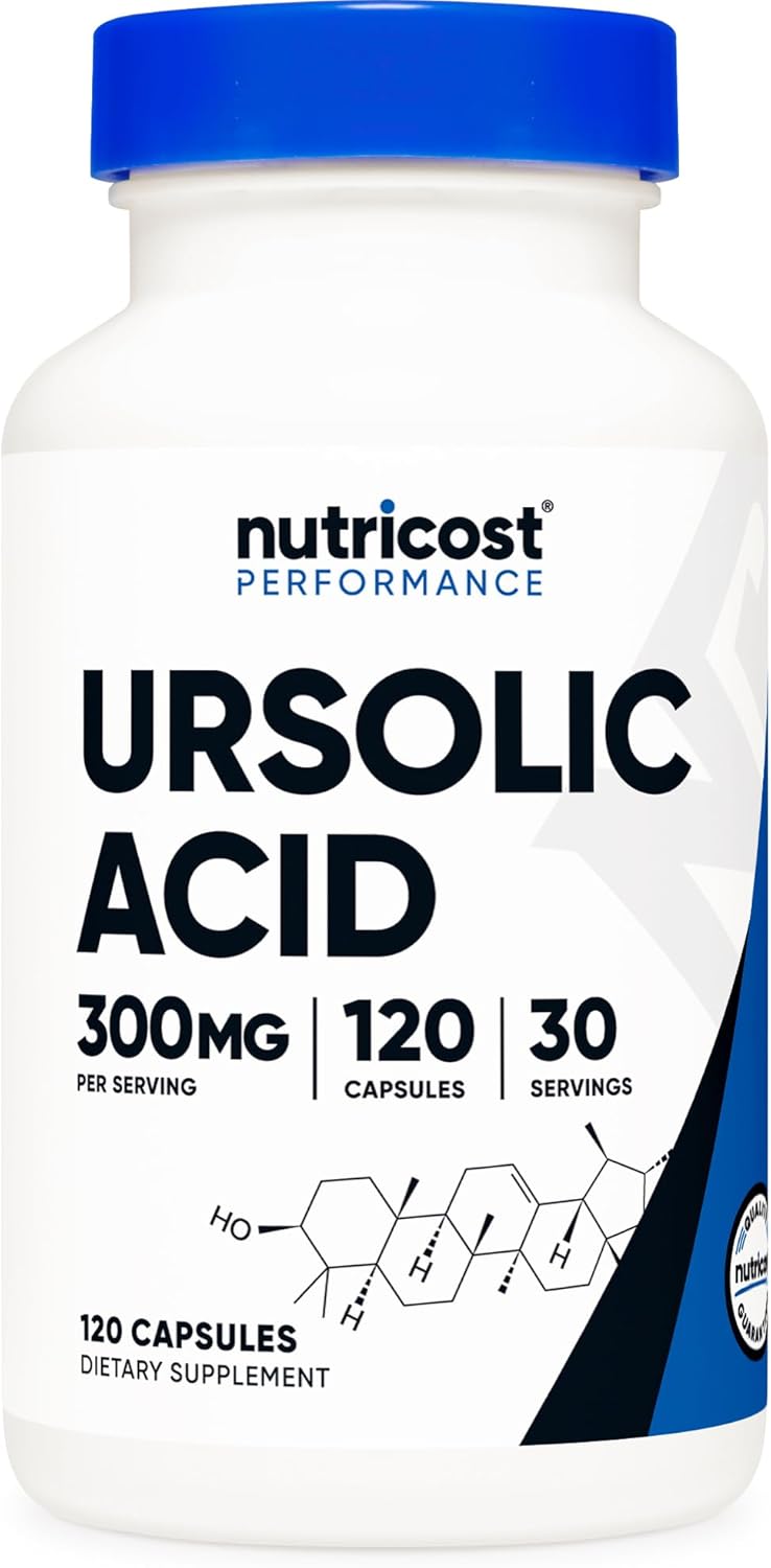Nutricost Ácido Ursólico 300mg, 120 Cápsulas - Vegano, No GMO, Sin Gluten