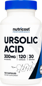 Nutricost Ácido Ursólico 300mg, 120 Cápsulas - Vegano, No GMO, Sin Gluten