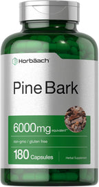Horbäach Extracto de Corteza de Pino | 180 Cápsulas | Estandarizado al 75% de Proantocianidinas | Alta Potencia