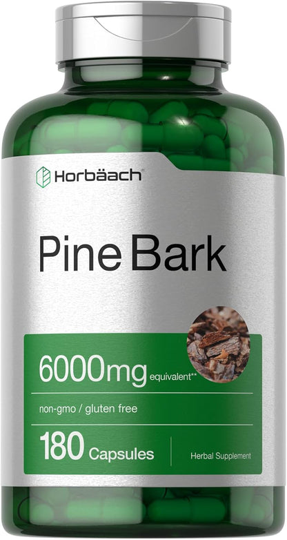 Horbäach Extracto de Corteza de Pino | 180 Cápsulas | Estandarizado al 75% de Proantocianidinas | Alta Potencia – Image 1