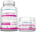 Approved Science Varicosil – Suplemento de apoyo para varices – 45 cápsulas + 1 crema (60 ml) – Vegano
