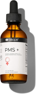 Blisque PMS+ – Suplemento Natural para el Síndrome Premenstrual, Alivio de Cólicos e Hinchazón | Equilibrio Hormonal | Vegano y No-GMO | 59 ml | 59 Dosis