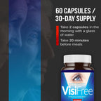 VisiFree Suplemento Ocular para Adultos - Cápsulas de Luteína, Zeaxantina y Astaxantina - 6 Pack