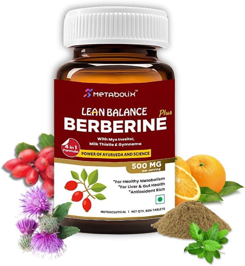 Lean Balance Berberine Plus - Fórmula 4 en 1 con Berberina, Inositol, Cardo Mariano y Gymnema (1 Pack)