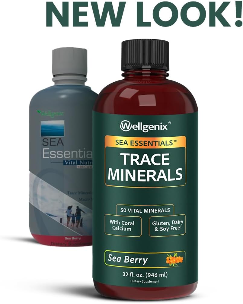 Wellgenix Sea Essentials Minerales Traza Líquidos, 6 Botellas de 946 ml (32 oz) cada una