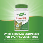 Nature's Way Corn Silk, 1200 mg per 3 Capsules, Traditional Support for Urinary Health, Vegan, Gluten-Free, 100 Capsules