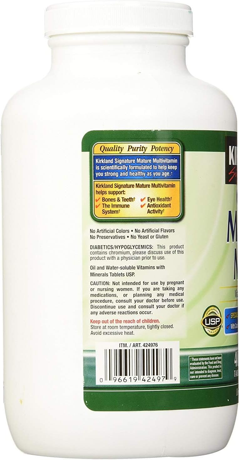 Kirkland Signature Multivitamínico para Adultos 50+ con Calcio, 800 Comprimidos (2 Envases de 400)