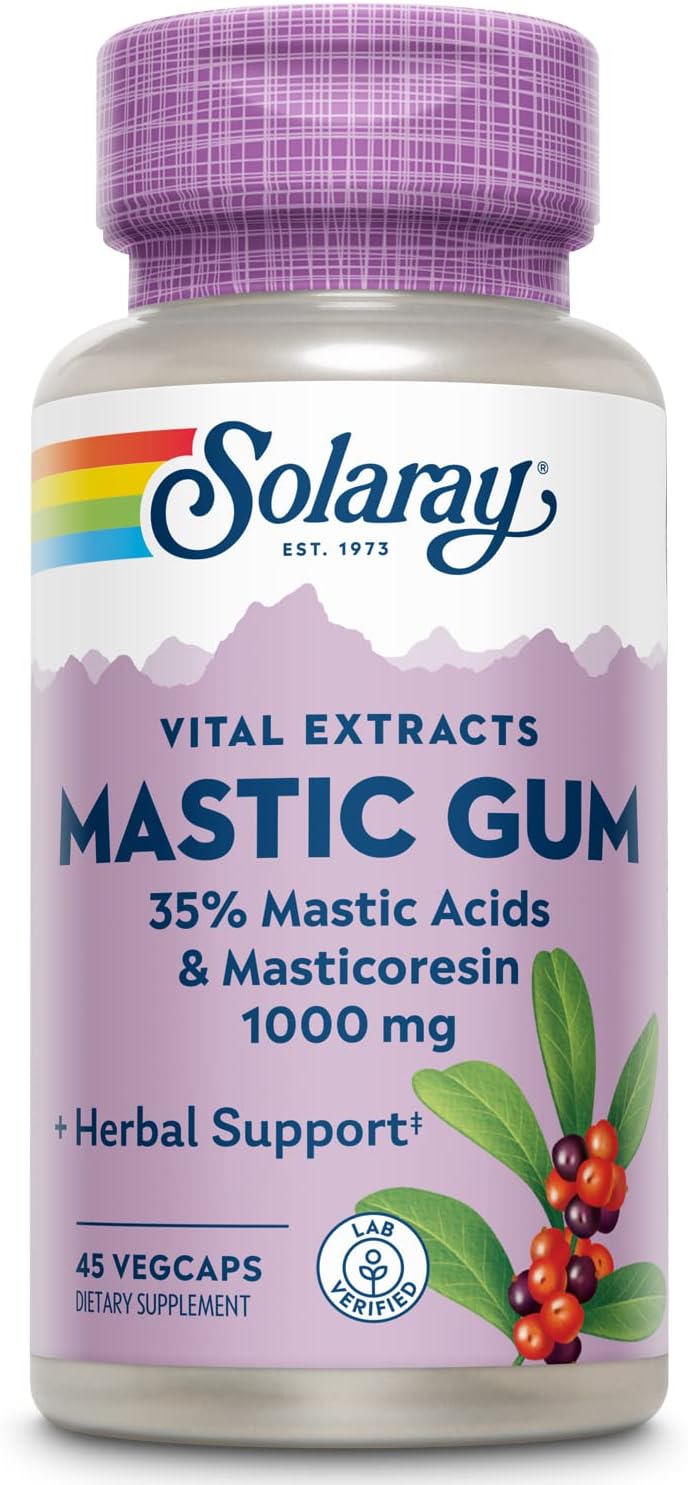 Solaray Extracto de Goma de Masilla 500 mg, 45 Cápsulas