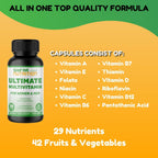 SHIFAA NUTRITION Multivitamínico Halal para Mujeres, Hombres y Adultos | 30 Cápsulas Líquidas con Hierro, Vitaminas A, B6, B12, Biotina, Niacina, C, D3, E, Zinc, Calcio, Ácido Fólico, CoQ10