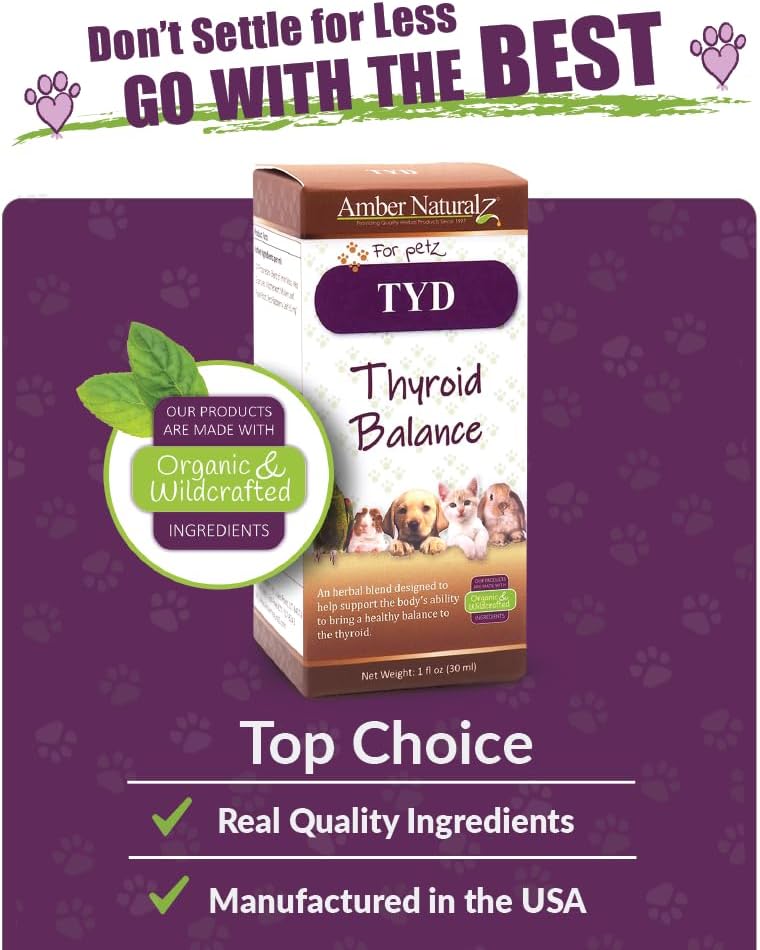 Amber NaturalZ TYD Thyroid Balance Suplemento Herbal para Mascotas (30 ml)