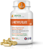 INVITA L-Methylfolate 5mg – Metilfolato Activo 5-MTHF – 90 Cápsulas (Suministro para 3 Meses)