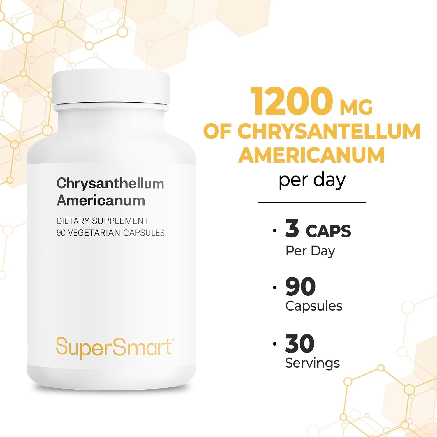 Supersmart Chrysantellum Americanum 1200 mg al día - Suplemento Herbal - 90 Cápsulas Vegetales