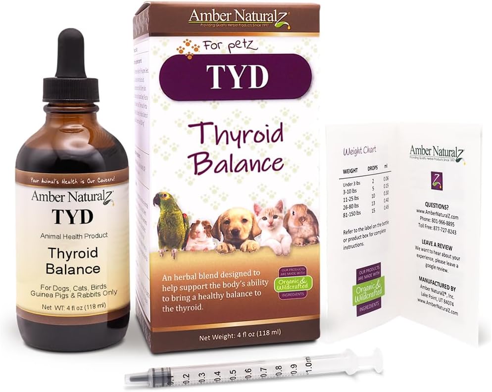 Amber NaturalZ TYD Thyroid Balance - Suplemento herbal para tiroides en mascotas