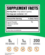 BulkSupplements.com Polvo de Zanahoria - Suplemento Superfood Vegano Sin Gluten, 1 kg