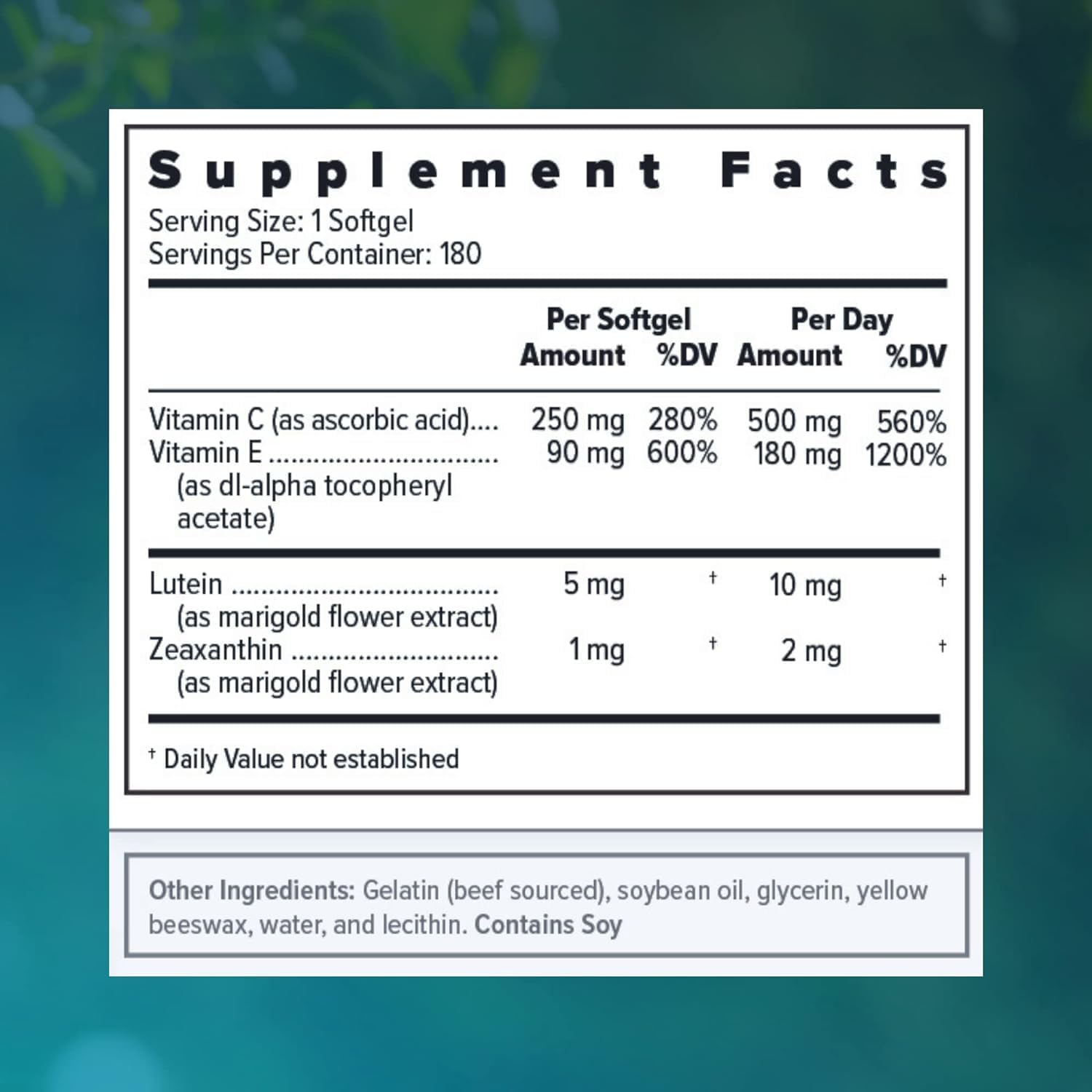 Focus Select Zinc Free Formula - Suplemento Ocular AREDS2 (180 Cápsulas Blandas, 2 Paquetes)