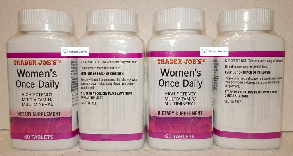 Trader Joe's Women's Once Daily High Potency Multivitamin/Multimineral Dietary Supplement 60 Tablets (Pack de 4)