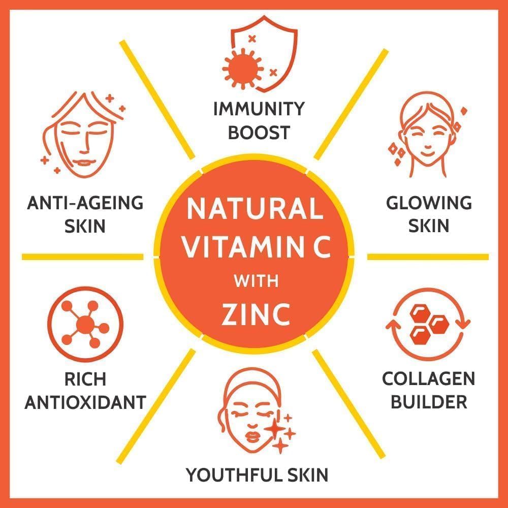Vitamina C Natural de Amla con Zinc - 120 Comprimidos Vegetales