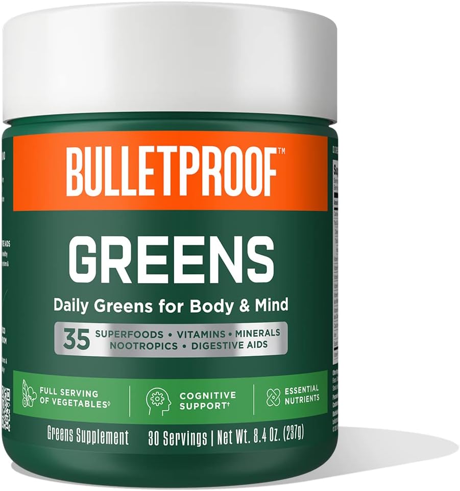 Bulletproof Greens - Polvo Verde Diario con Superalimentos y Nootrópicos, 238 g