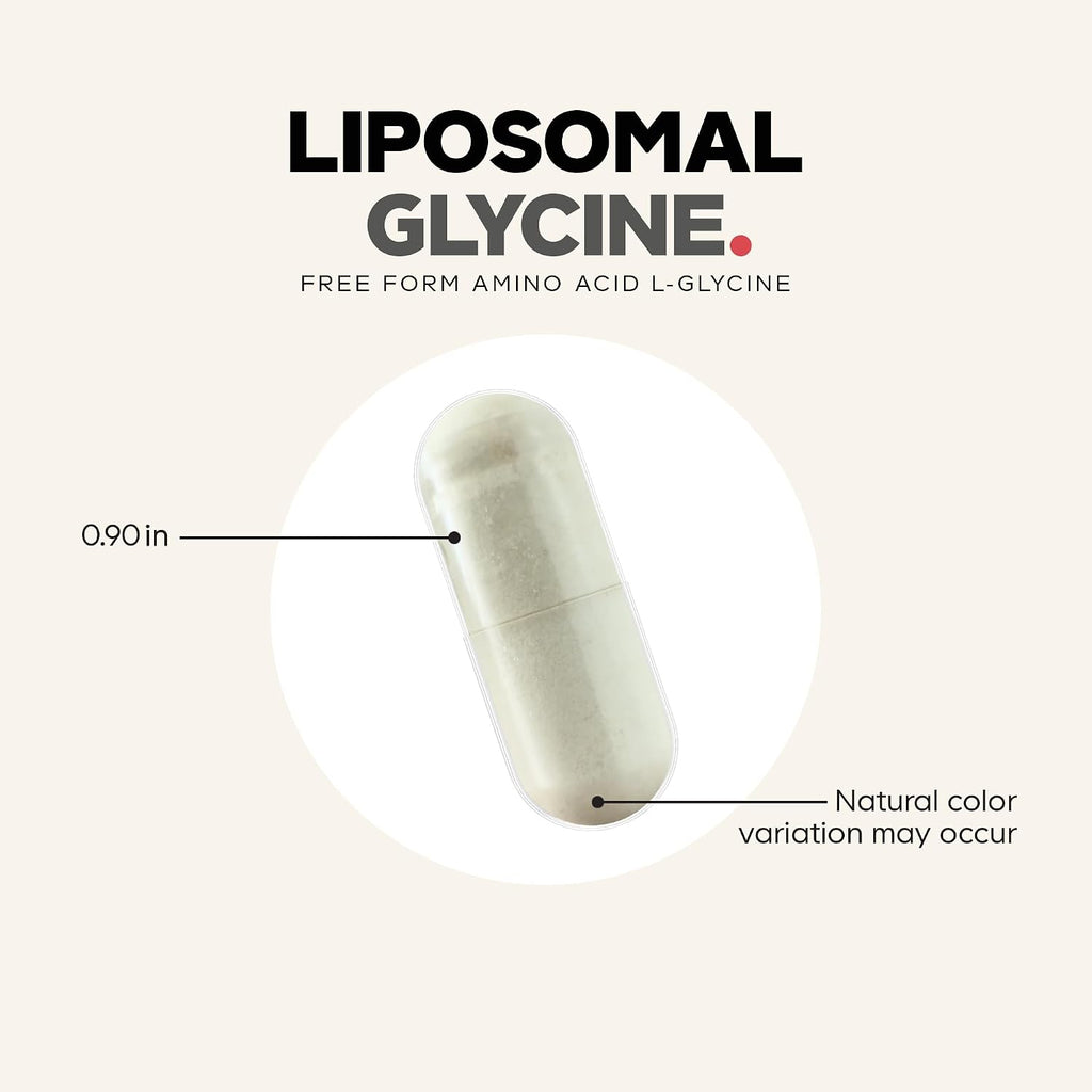 Codeage Liposomal Glycine+ – 1500 mg de Glicina Libre, Suplemento Aminoácido, 180 Cápsulas (2 Meses)
