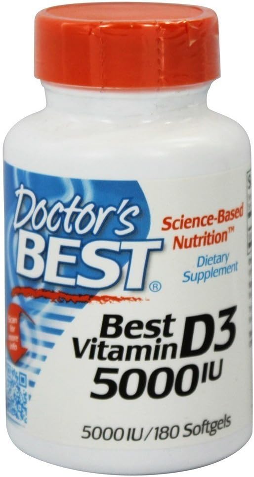 Doctor's Best Vitamin D3 5000 IU, 180 Softgels