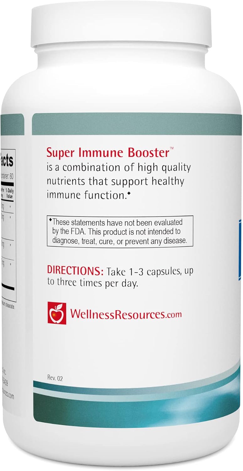 Wellness Resources Super Immune Booster - Calostro, Beta Glucano, Olivo, Arabinogalactano (180 Cápsulas)