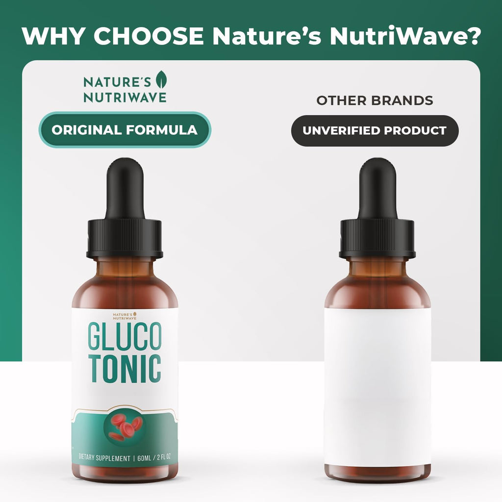GlucoTonic Drops – Cromo y Extractos Líquido – 60ml (1 Mes)