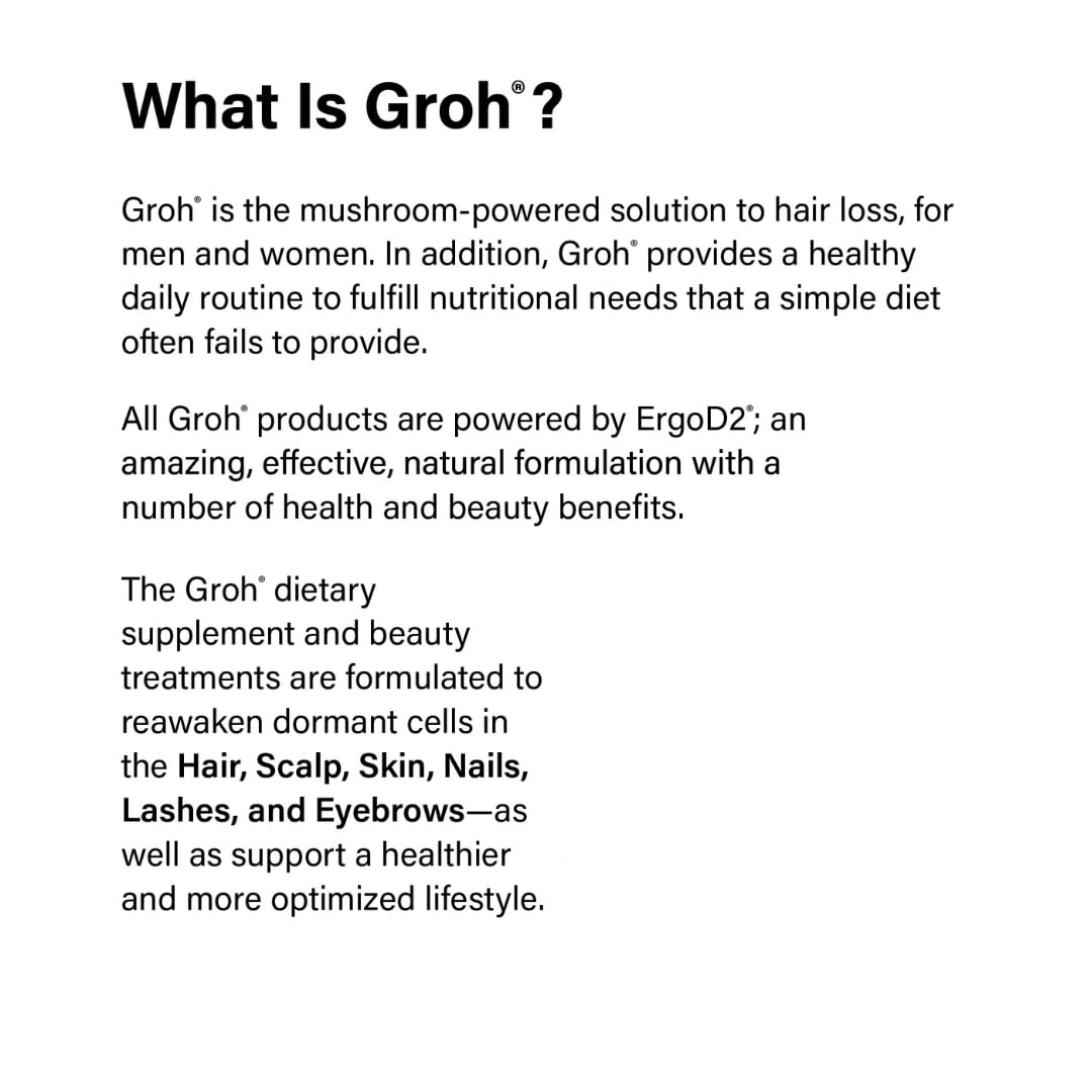 Groh Daily Vitality Boost - Suplemento Natural para Cabello, Piel y Uñas con Hongos y Antioxidantes - 60 Cápsulas