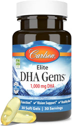 Carlson Elite DHA Gems, 1000 mg DHA, 30 cápsulas blandas