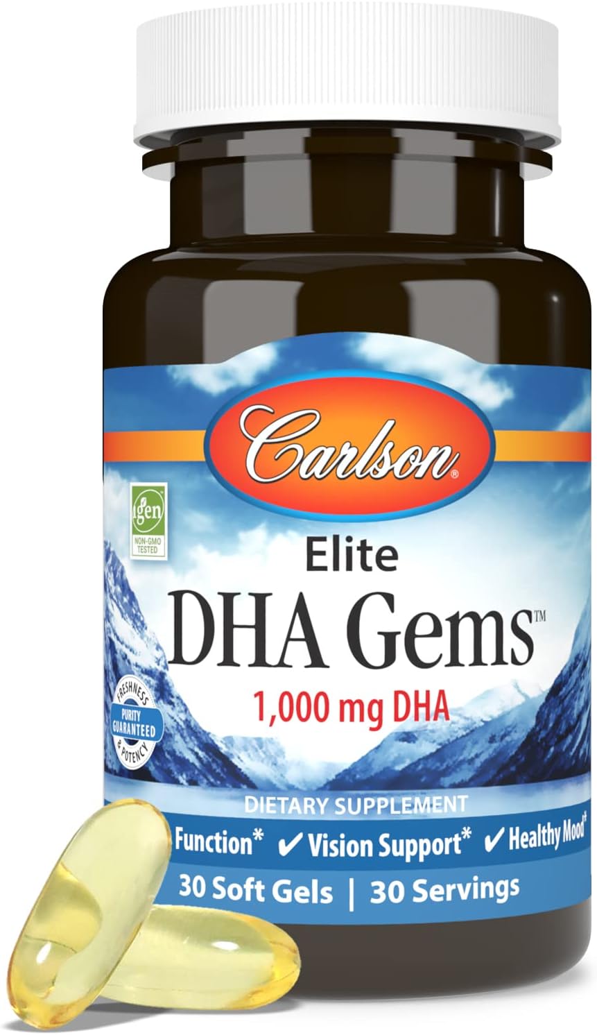 Carlson Elite DHA Gems, 1000 mg DHA, 30 cápsulas blandas
