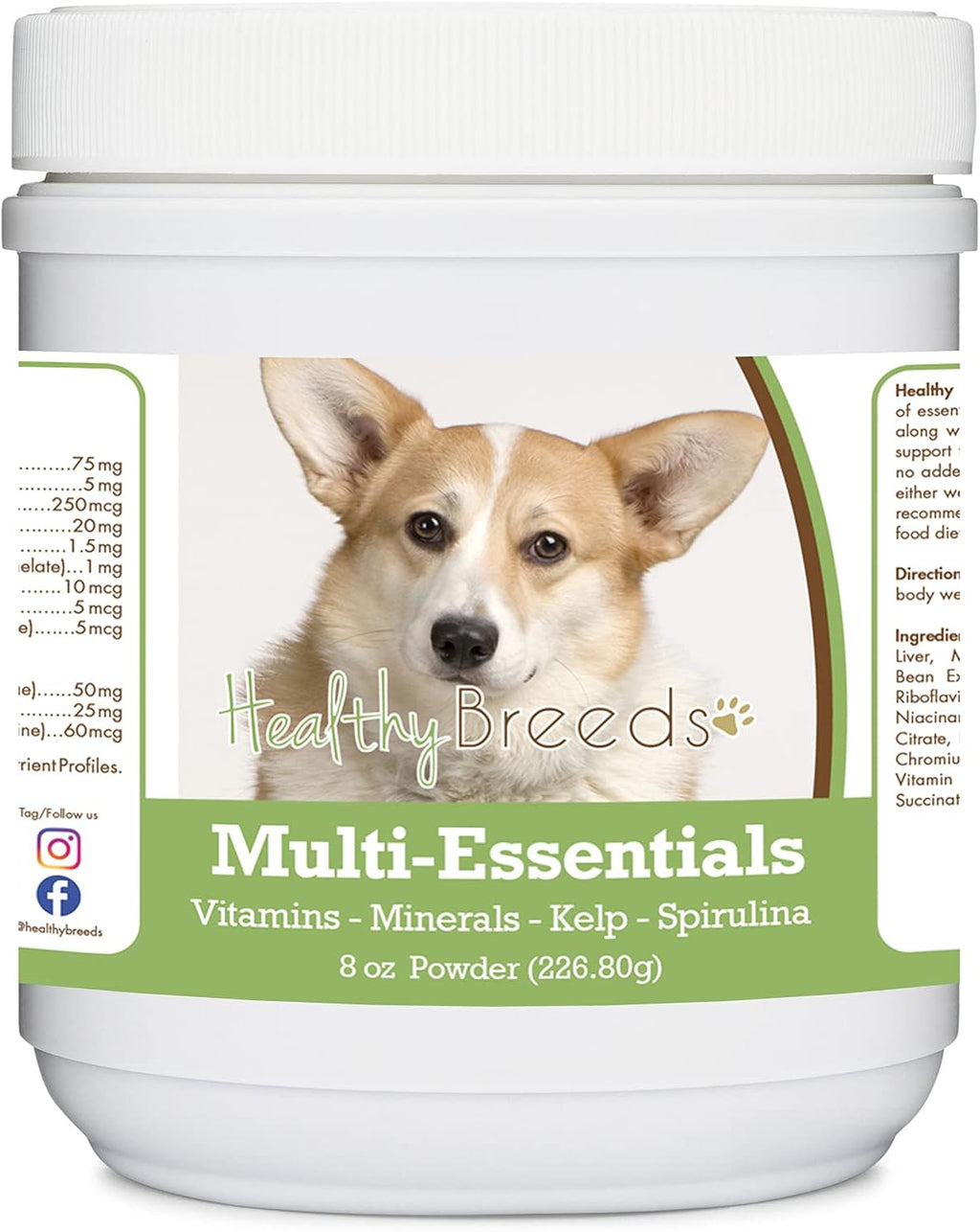 Healthy Breeds Cardigan Welsh Corgi Multi-Essentials Polvo para Perros - Suplemento de Vitaminas, Minerales y Antioxidantes - 227 g