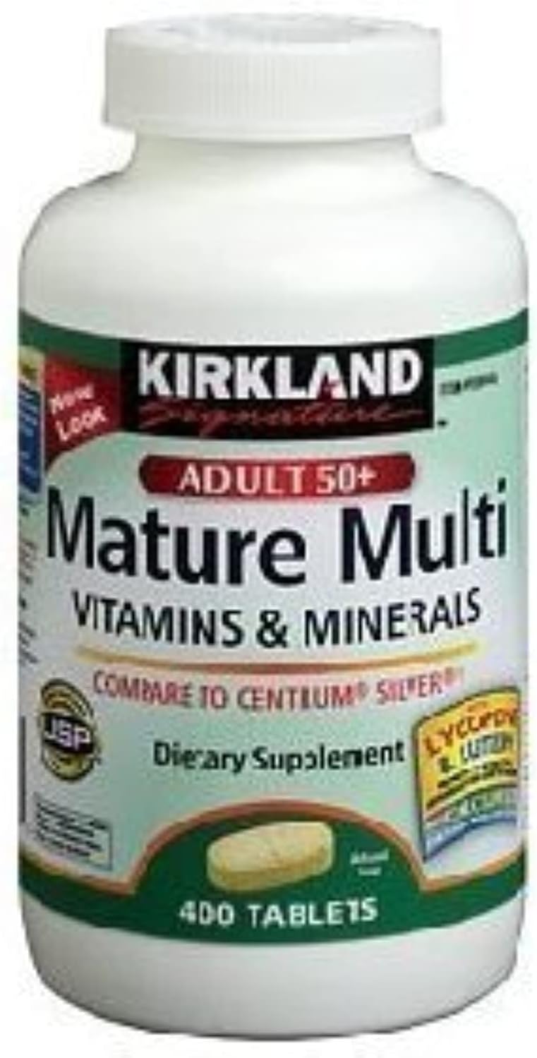 Kirkland Signature Multivitamínico Mature con Licopeno y Luteína, 400 Comprimidos