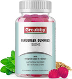 GREABBY Gomitas de Fenogreco 1000mg - Suplemento Orgánico para Lactancia - 60 Gomitas Veganas